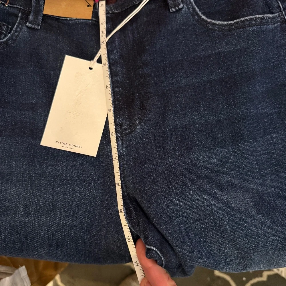 FLYING MONKEY High Rise Full Length Mini Flare Jeans NEW WITH TAGS SIZE 31/13 - Picture 5 of 7